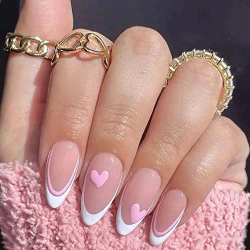 French Tip Pink and White Nail Designs