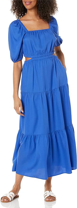 Solid Color Cut Out Maxi Dresses