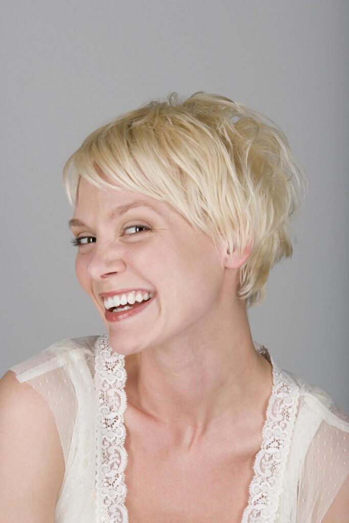 Asymmetrical Blonde Bob Haircut