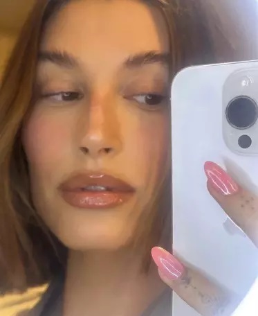 Hailey Bieber's Barbie Nails