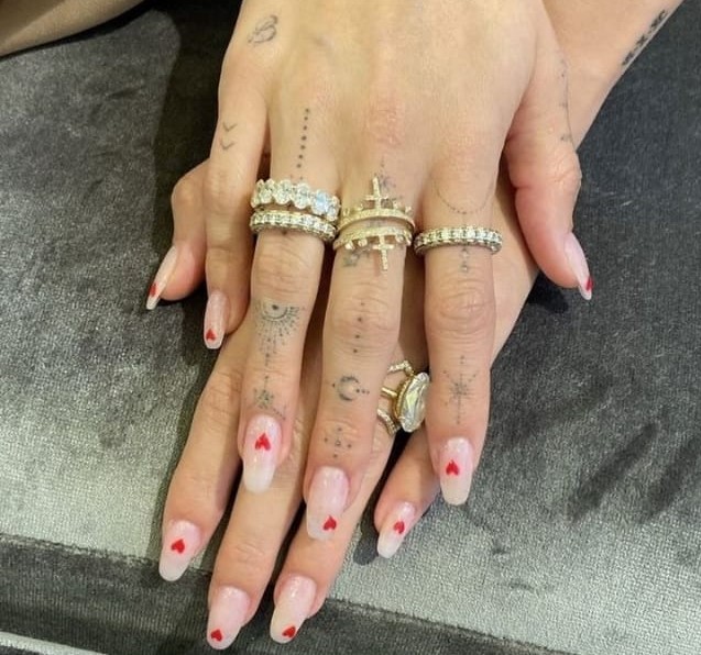 Hailey Bieber Nails For Valentine