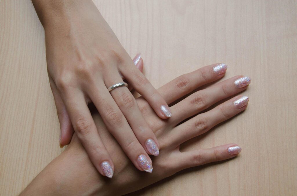 Glitter Accents French Tip Nail Designs