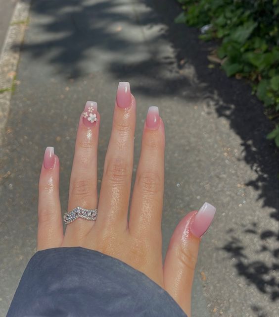 Ombre Floral Nail Art