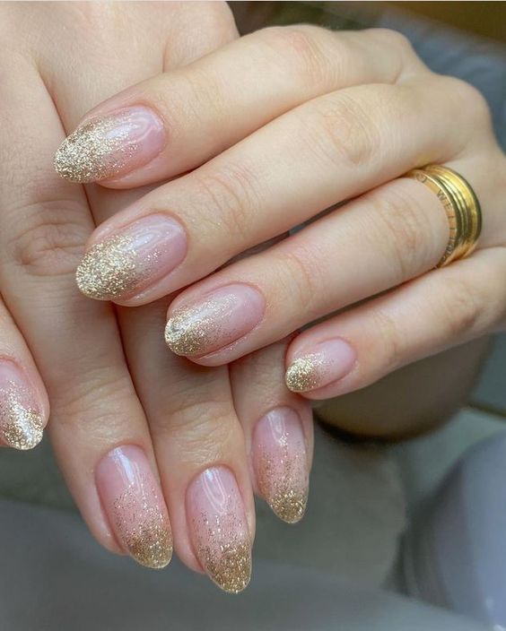 Ombre Gold Acrylic Nails