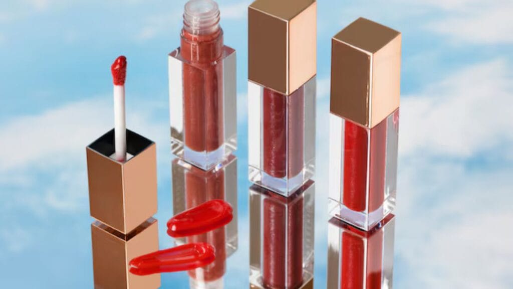 red lipgloss