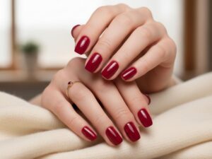 Timeless Ruby Red Nails
