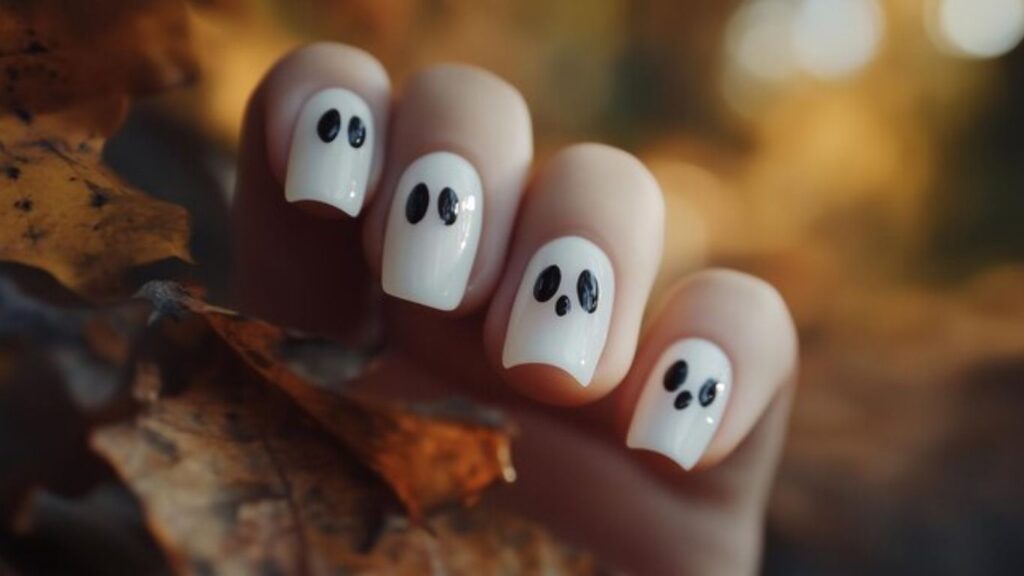 Ghost Heart Nails